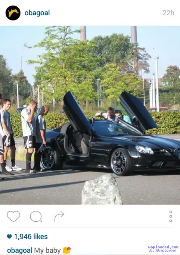 Obafemi Martins shows off his Mercedes sports car